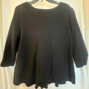 Nordstrom Halogen Black Peplum Knit Top – Large Petite
